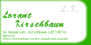 lorant kirschbaum business card